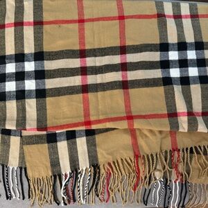 Plaid Fringe Scarf